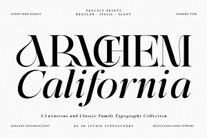 Arachem California | 27 Font Style, a Serif Font by IM Studio