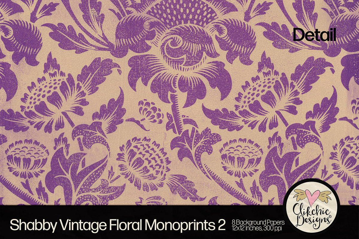 Shabby Vintage Floral Backgrounds 2, a Texture Graphic by Clikchic Designs (Photo 3 of 5)