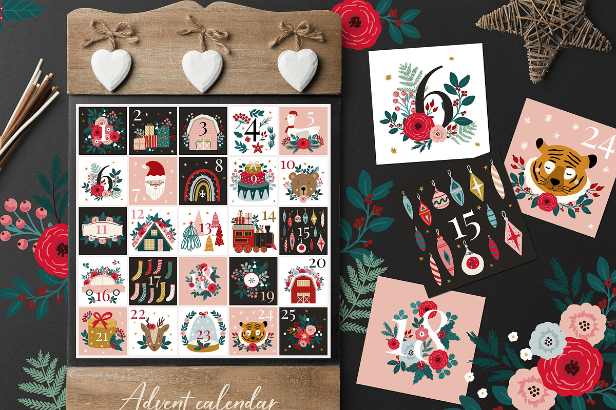 Christmas Clipart Pattern Bundle, a Background Graphic by Cozy pattern shop (Photo 7 of 23)