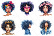 Watercolor Black Afro Girl Clipart, an Illustration by DreamPrint404 (Thumbnail 7 of 7)