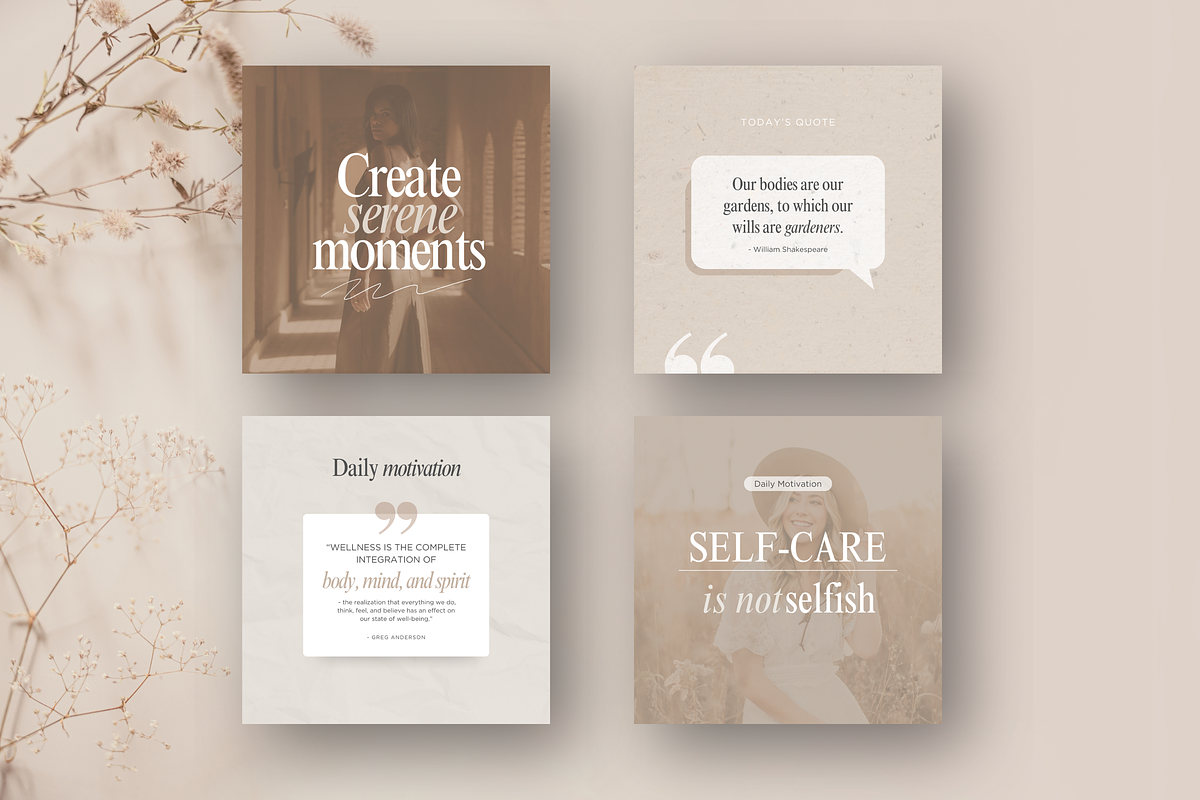 Wellness Quote Instagram Templates, a Social Media Template by DigiPax (Photo 4 of 11)