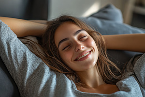 Joyful woman enjoys her time off, a Photo by Pavel_design