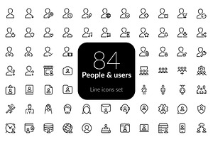 People user line icons