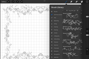 Procreate Rose Garden Stamps