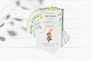 Bear Watercolor Clipart. Woodland