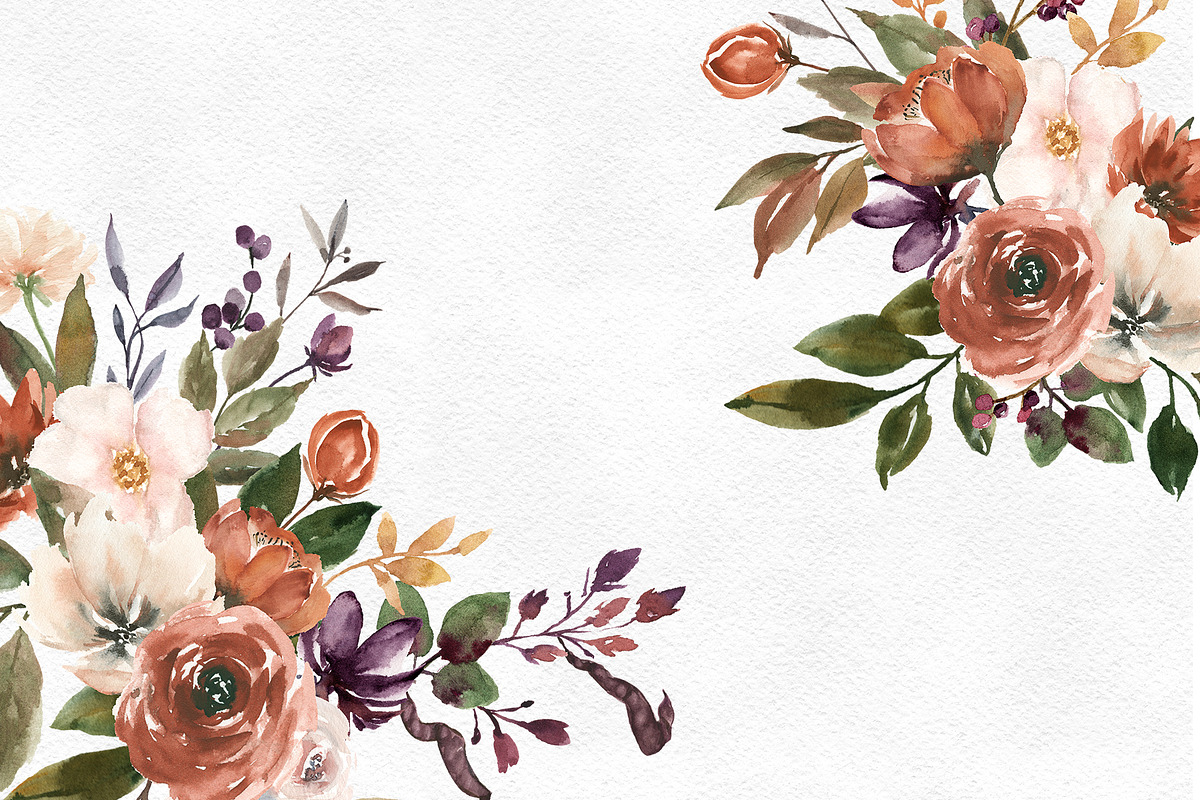 Copper and Beige Flowers &  Wreaths, an Illustration by Graphic Blue Bird (Photo 6 of 6)