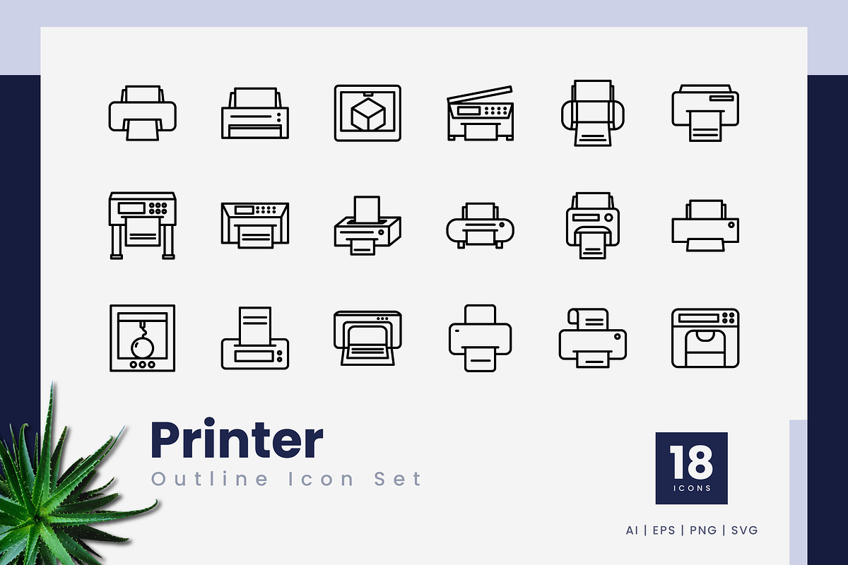 Printer Outline Icons, an Outline Icon by Zeer Graphic (Photo 2 of 2)