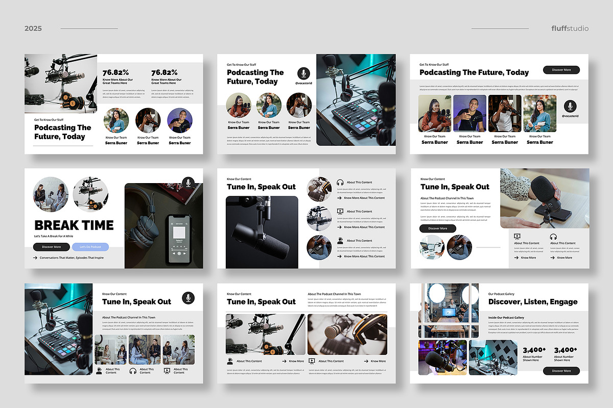 Podcast & Radio Powerpoint Template preview 3