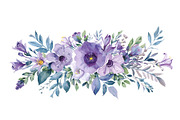 Elegant Purple Floral Set, an Illustration by balal (Thumbnail 7 of 11)