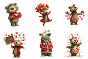 Valentine Teddy Bear Clipart, an Illustration by CreationArt (Thumbnail 4 of 6)