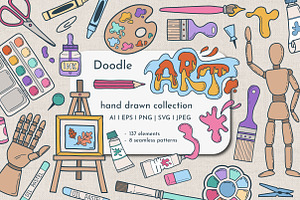 Art Supplies Doodle Clipart