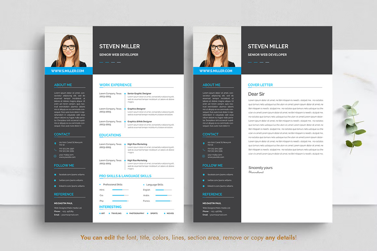 Clean and creative minimal resume, a Resume Template by Blackcloud_Creations (Photo 2 of 10)