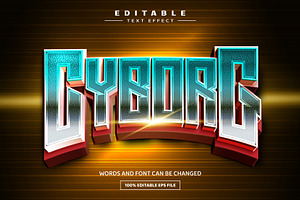 Cyborg 3D Editable Text Effect