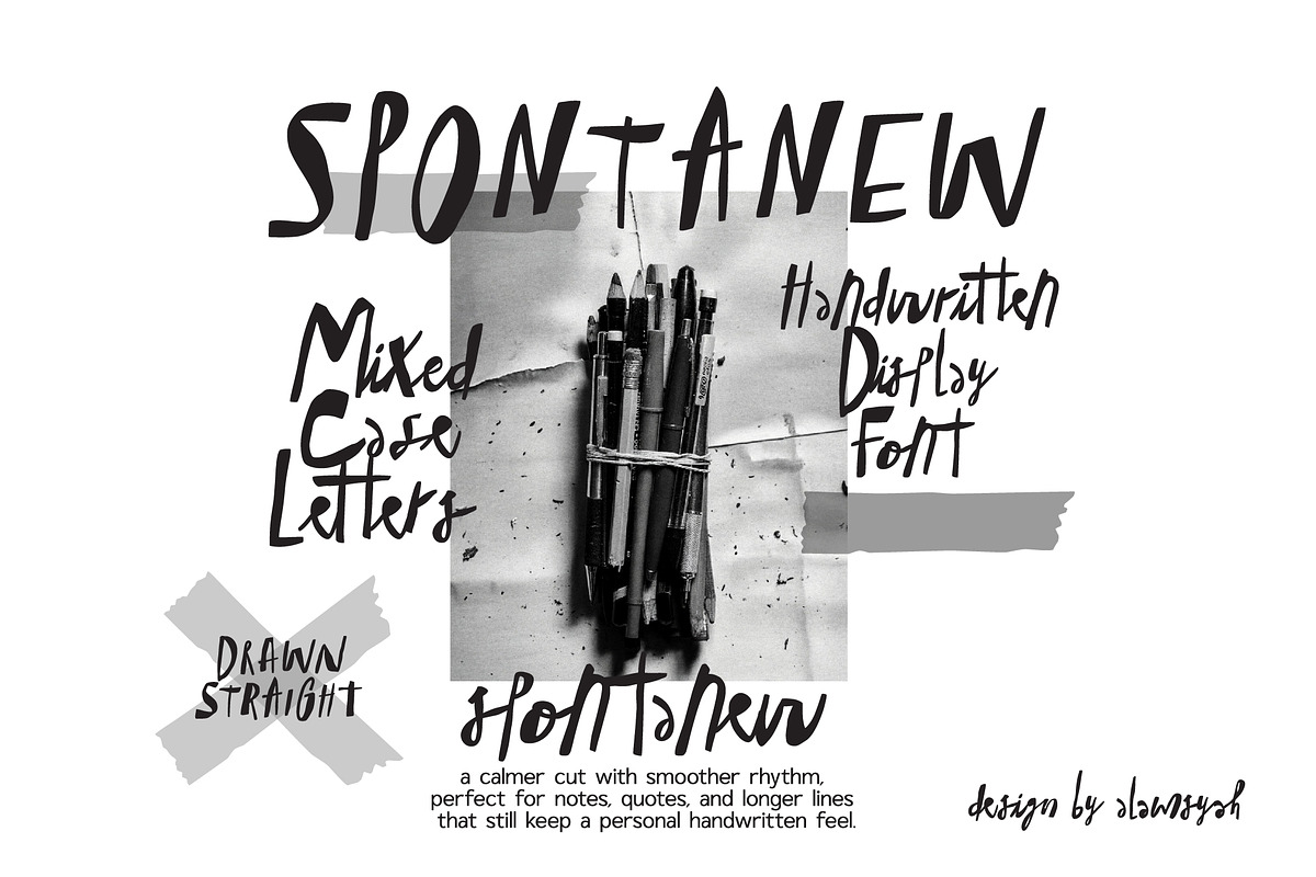 Spontanew, a Handwritten Font by Allmostudio (Photo 1 of 8)
