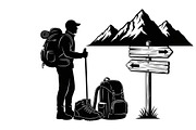 Hiking Adventure Silhouette Bundle, an Illustration by yasushie (Thumbnail 29 of 51)