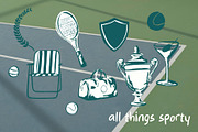 All Things Tennis – Retro Club Style, an Object Graphic by MayBay Studio (Thumbnail 3 of 5)