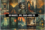 Vintage Halloween Junk Journal Scene, a Background Graphic by PrintHaven Designs (Thumbnail 5 of 7)