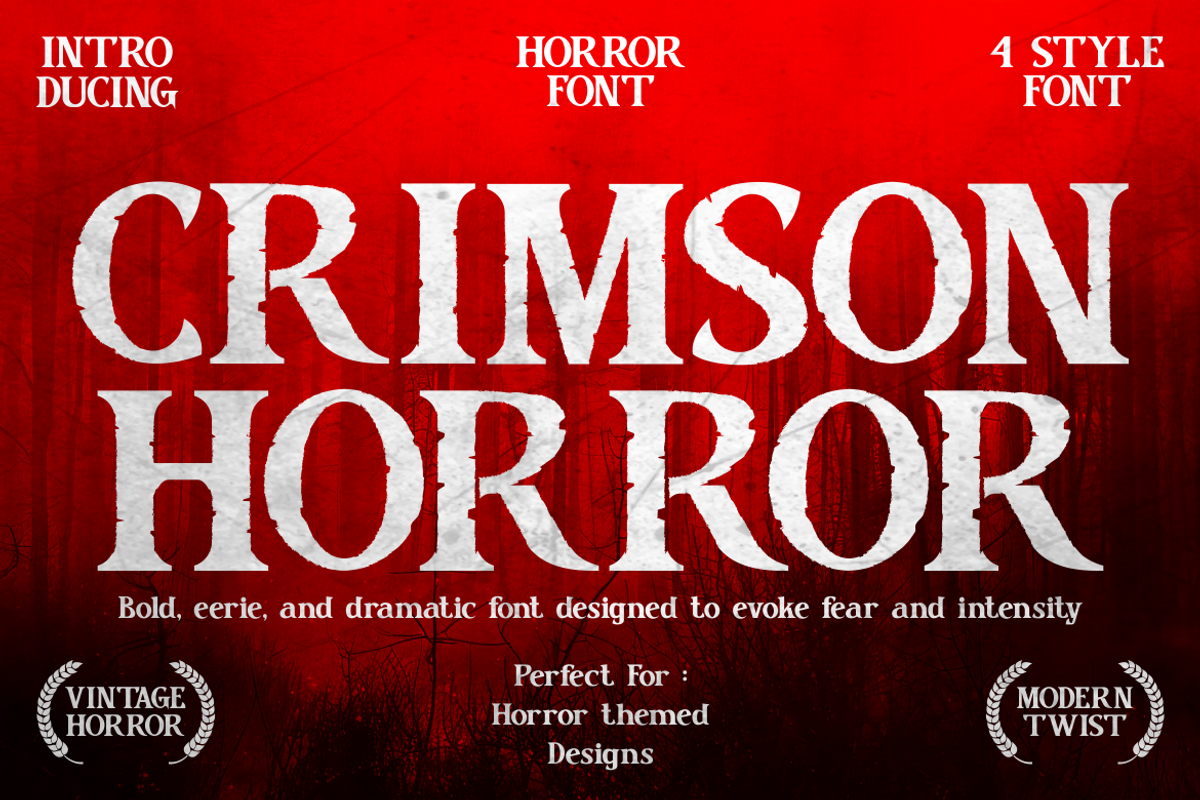 Crimson Horror Horror Font, a Font by PutraCetol Studio (Photo 1 of 11)