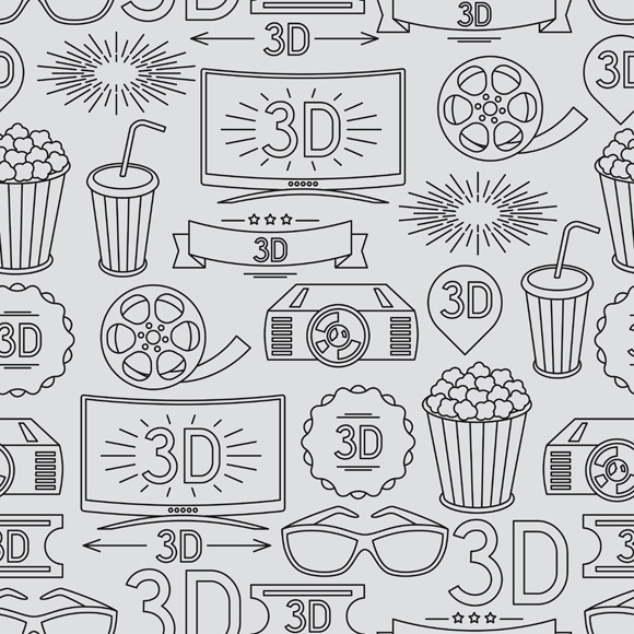Cinema patterns., a Pattern Graphic by incomible | Creative Market