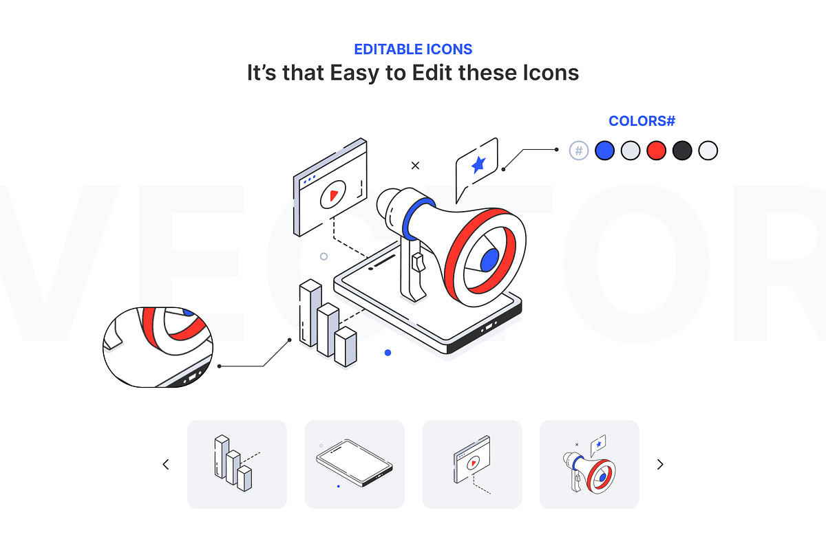 CRM Isometric Icons, an Outline Icon by Vectors Market (Photo 3 of 6)