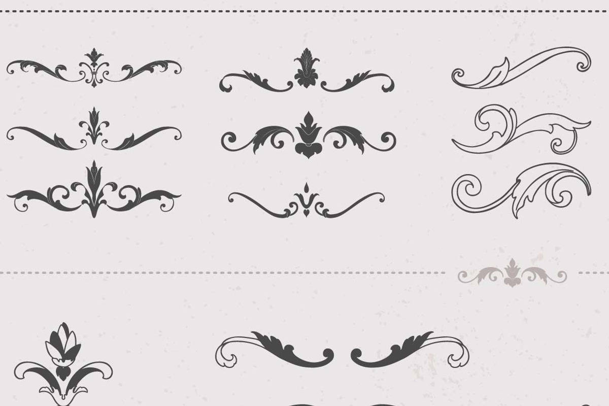 30+ Hand Drawn Damask Elements, a Decorative Illustration by Solana (Photo 2 of 2)