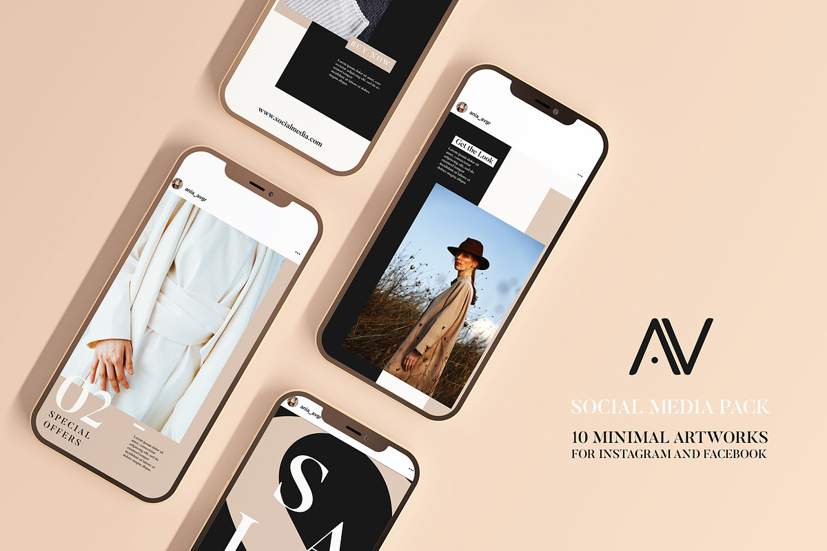 MINIMAL APPAREL // SOCIAL MEDIA PACK, a Social Media Template by Anastasia_avgr (Photo 2 of 3)