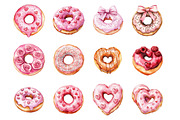 Valentine Donut Clipart, an Illustration by Design Market (Thumbnail 2 of 3)