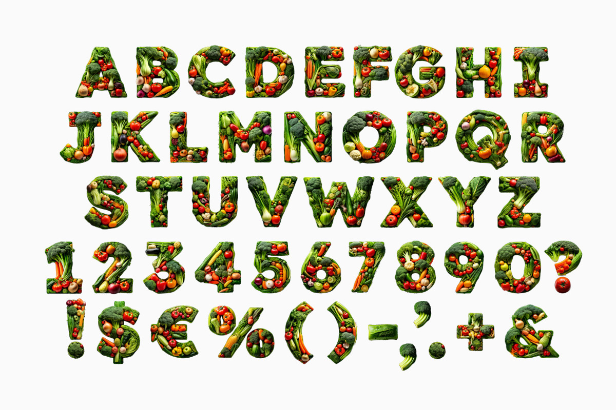 Vegetables Font, a Sans Serif Font by Handmadefont (Photo 2 of 16)