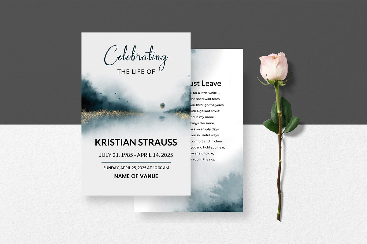 Funeral Program And Prayer Card, a Brochure Template by crazyOWL (Photo 4 of 8)