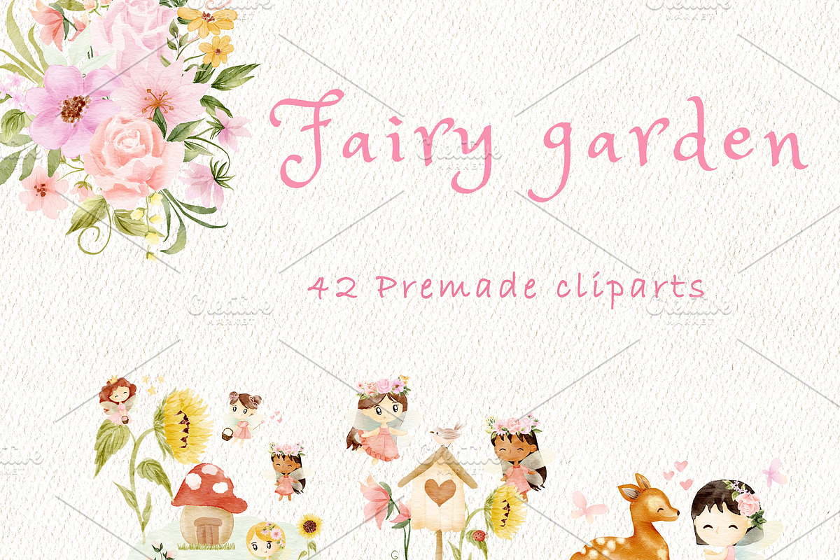 Fairy garden clipart, an Illustration by heyiamalice (Photo 5 of 12)