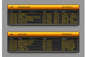 Realistic airport flight information, an Object Illustration by art PVP - market
