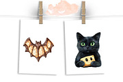 Watercolor Halloween Cookies Clipart, an Illustration by Libby Wishes (Thumbnail 3 of 5)
