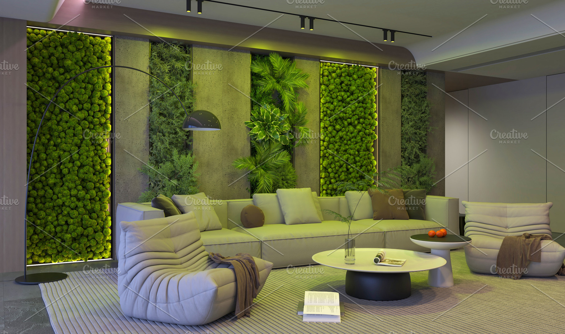 Living Room with Vertical Garden, an Architecture Photo by Pozitivo