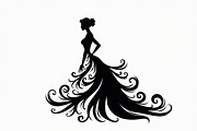 Stylish Gown Silhouette Set, an Illustration by yasushie (Thumbnail 10 of 21)