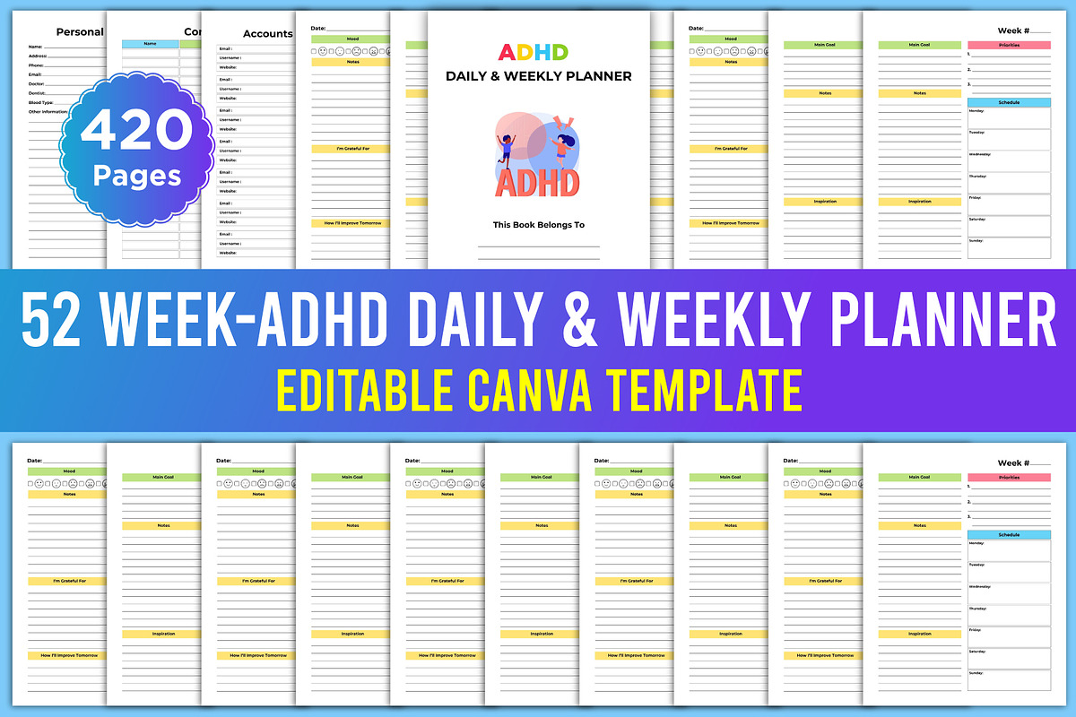 ADHD Daily & Weekly Planner