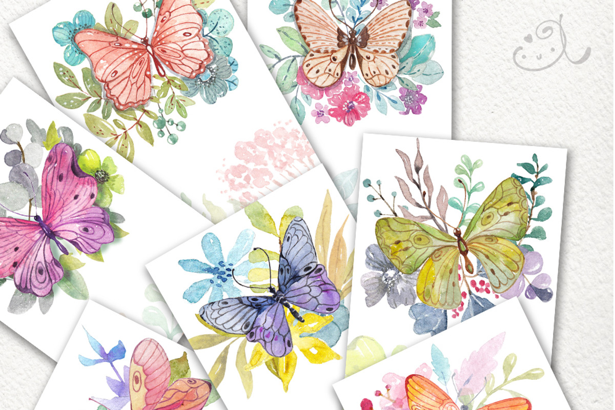 Butterflies and plants, collection, an Illustration by JaneLane (Photo 4 of 5)