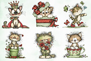 Whimsical Christmas Fluffy Cats PNG, an Illustration by Creative Art (Thumbnail 2 of 12)