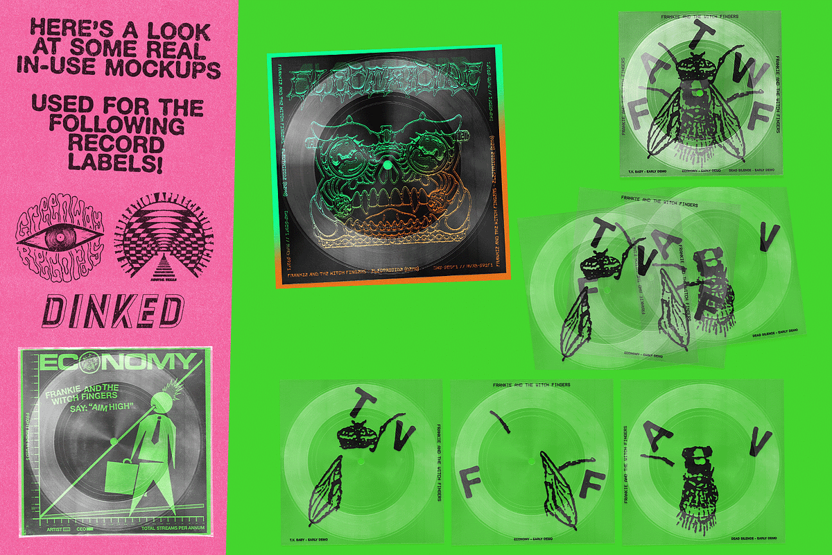MAXIMUM FLEX - 7 Flexi-disc Mock-up, a Merchandise Mockup by Jordan Warren Visuals (Photo 6 of 6)