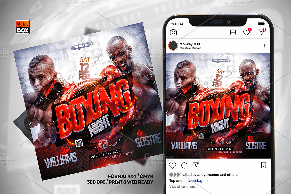 Flyer Boxing Template, a Flyer Template by MonkeyBOX (Photo 3 of 4)