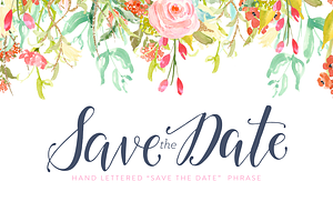 Hand Lettered Save The Date Phrase