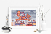 Adorable cat illustrations, an Illustration by natsa (Thumbnail 2 of 9)