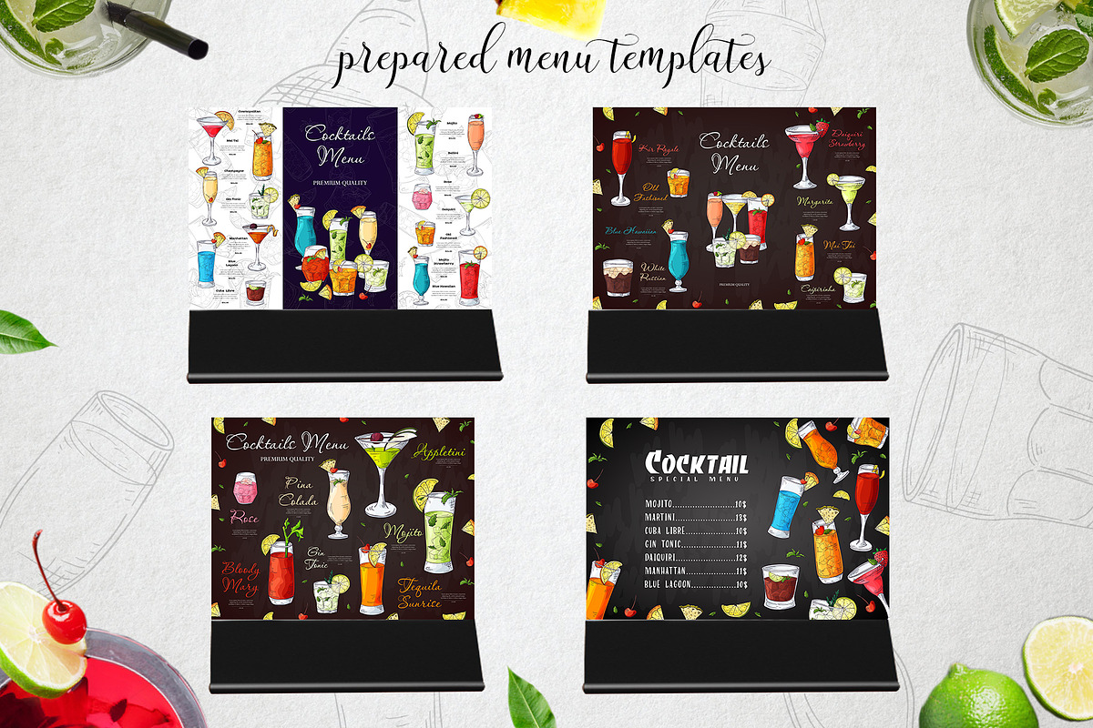 Cocktails Bundle+bonus, a Food Illustration by Astarte_design (Photo 4 of 10)