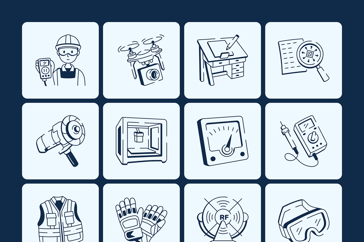 Engineering Doodle Icon Set, an Outline Icon by Vectors Market (Photo 8 of 8)