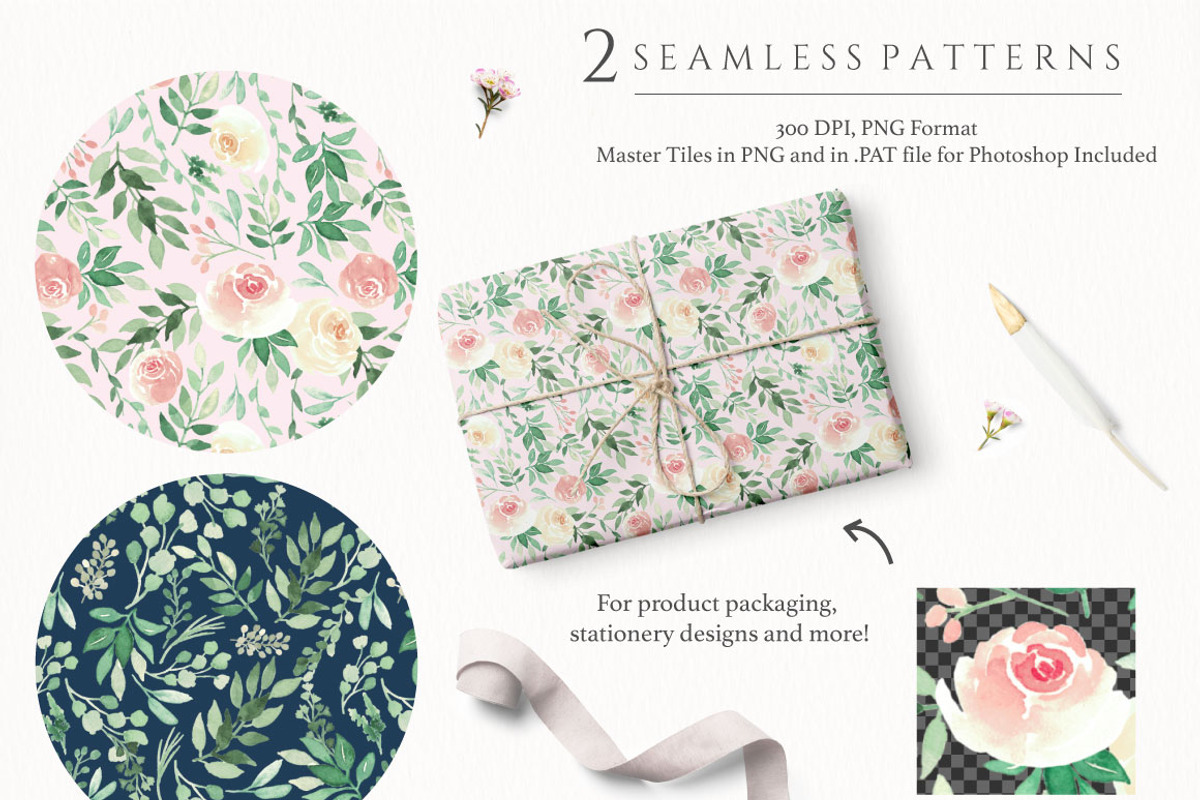 Blush Florals & Greenery Leaves, a Decorative Illustration by Momo Studio (Photo 12 of 15)