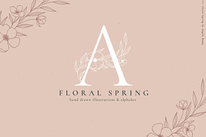 Floral Spring alphabet illustrations