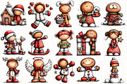 Whimsical Christmas Gingerbread Clip, an Illustration by OK Design (Thumbnail 2 of 6)