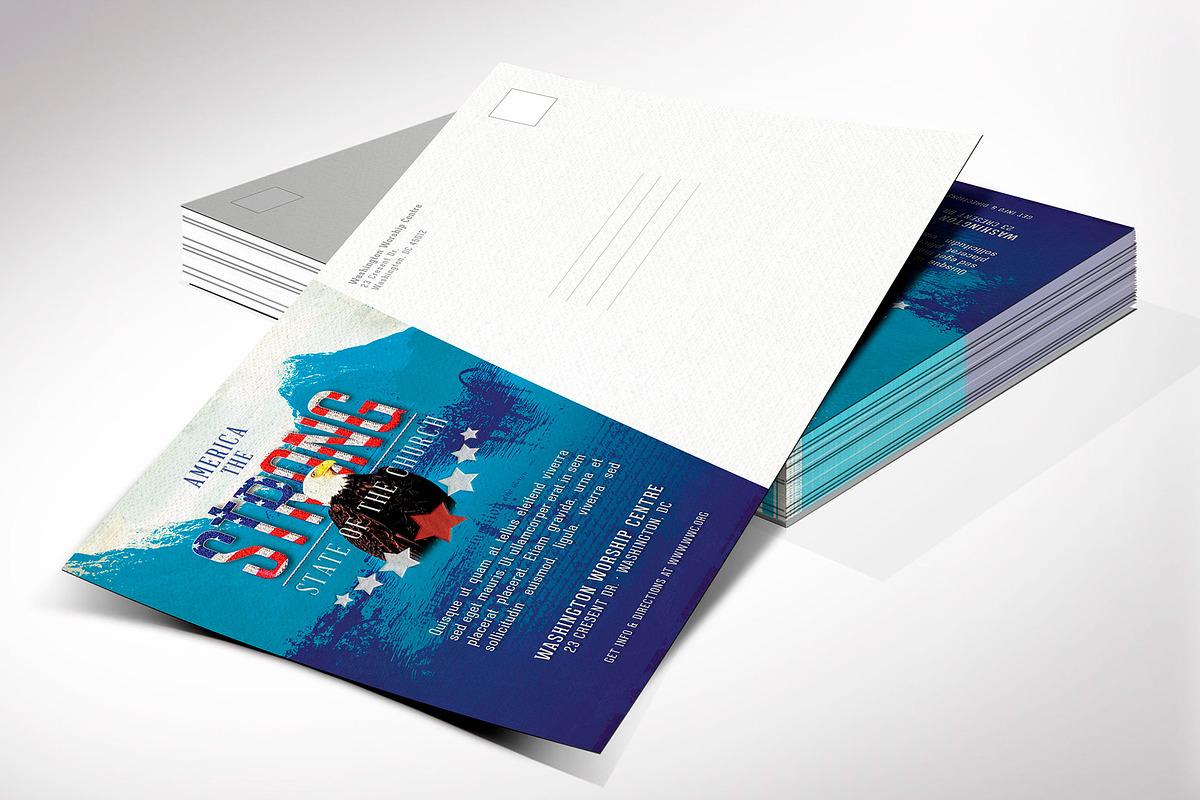 American Patriotic Church Postcard, a Flyer Template by Godserv Designs (Photo 6 of 12)