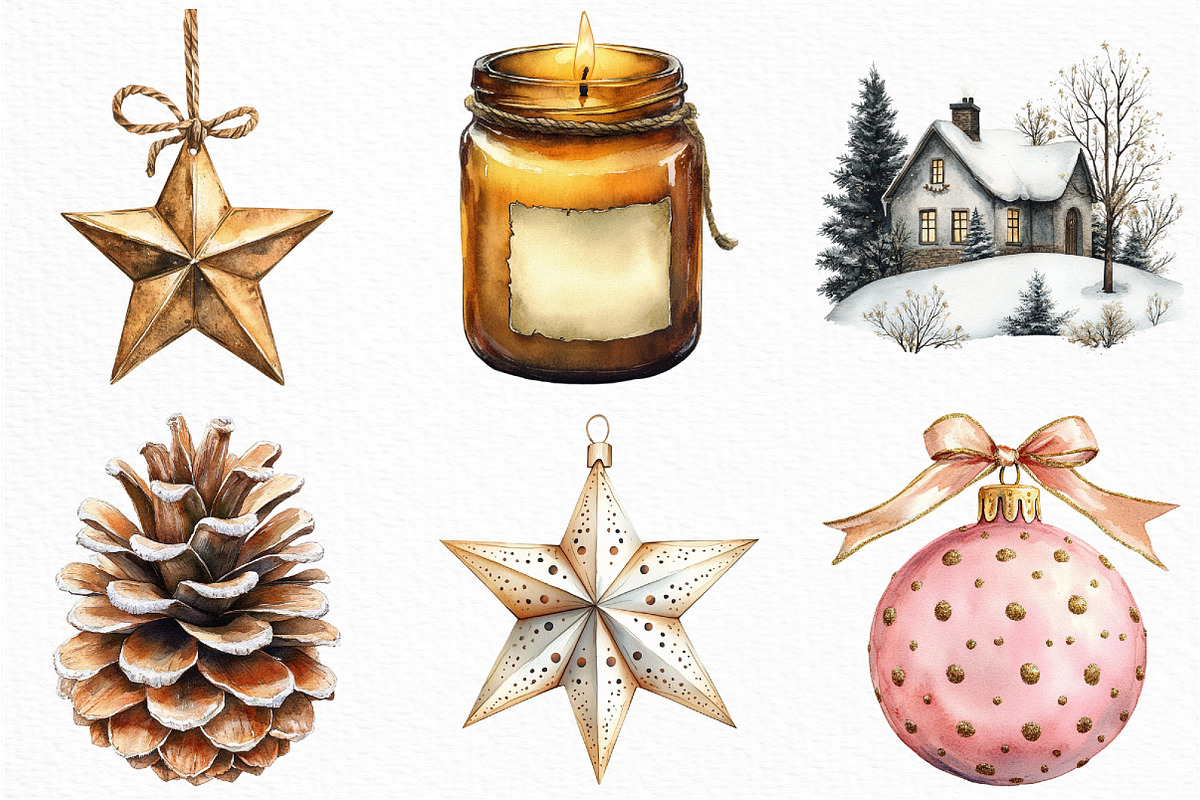 Aesthetic Christmas Clipart, an Illustration by Craft Nest (Photo 5 of 6)