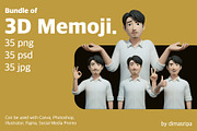 35 3D Male Character Memoji Bundle, a Characters & Person 3D Model by Dimas Rizki Pratama (Thumbnail 1 of 3)