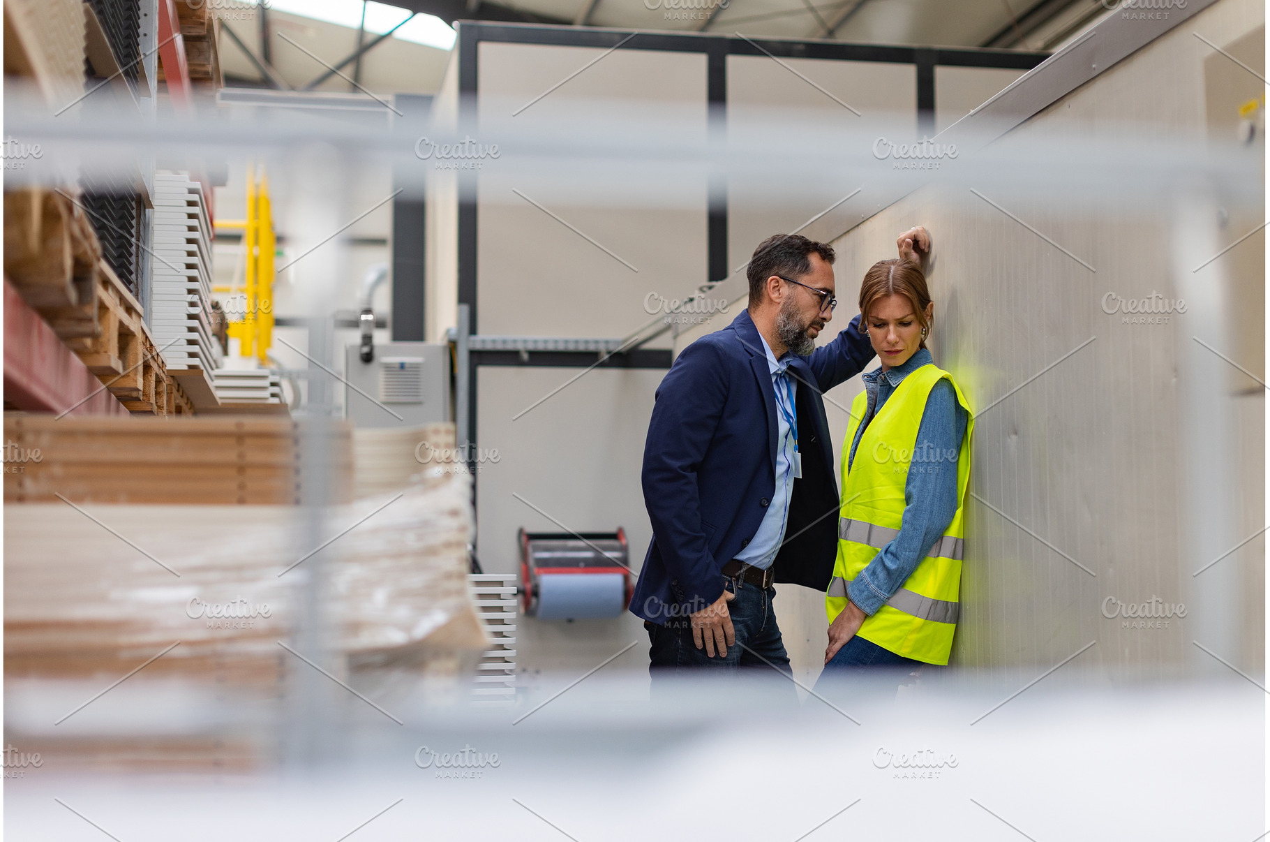 Female worker in manufactury feeling, an Industrial Photo by HalfPoint